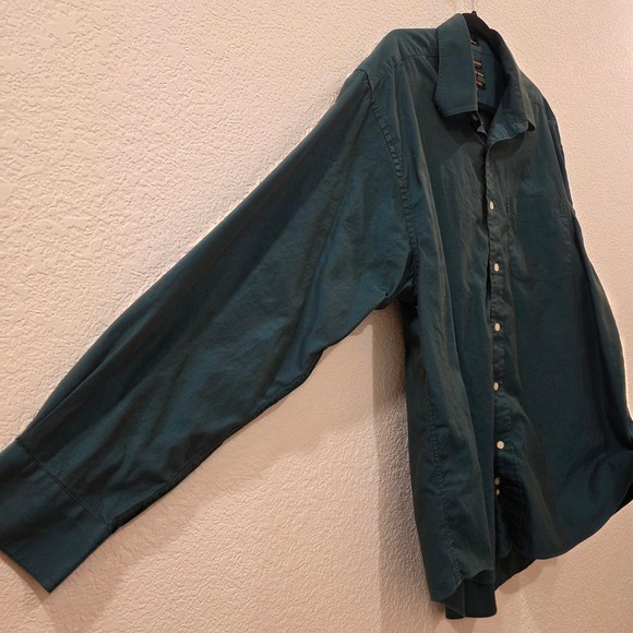 Alexander Julian Colours Mens XL Teal Green Pinpoint Oxford Button Down Shirt - Picture 4 of 9